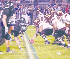 <span class='credit'>Torch File Photo</span><span class='description'>Ferris State University and Grand Valley State University face off during last year’s game, which they lost 13 to 31. The rivalry will continue at the game this Saturday, Sept. 19.</span>