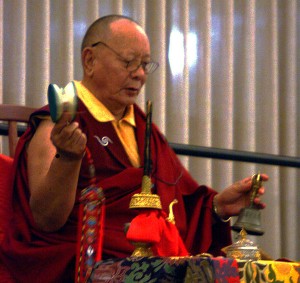 <span class='credit'>Photo By: Kristen Sonnenberg | Photo Editor</span><span class='description'>Ven. Khenpo Karthar Rinpoche performed a public empowerment and blessing for Ferris students and the Big Rapids community Monday evening in the Dome Room.</span>