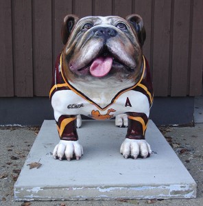 <span class='credit'>Torch File Photo</span><span class='description'>Bulldog Spirit: One of the twenty-four fiberglass “dawgs” up for auction on Sept. 25.</span>