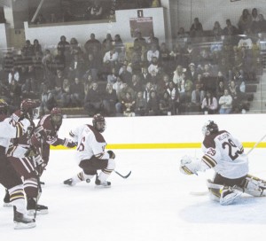 Blockade: Taylor Nelson (#29) sets up for a block at the game against Nebraska-Omaha on Friday. The Bulldogs dominated the scoreboard with a 2-0 win followed by a 3-1 on Saturday. Photo By: Kate Dupon | Photographer