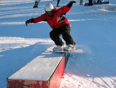 Shredding: Oscar Azevedo, a member of the new RSO, “Shred,” shows of a grind. Shred is an organization for snowboarders and skiers. The next meeting will be Oct. 20 at 6 p.m. in Rankin 252. Photo Courtesy of Brie Jepkema