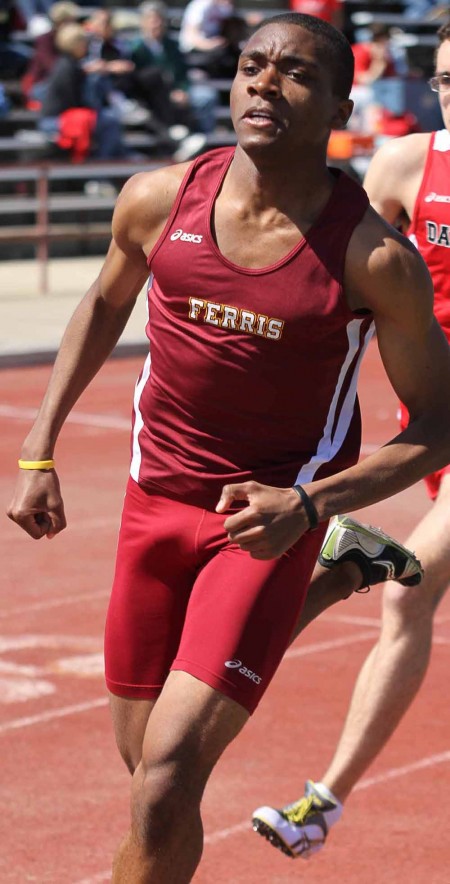 Running, Running, Running: Bill King, freshman during the 800 meter run at the Bulldog Invitiational on April 9. King came in 14th overall in the race. Photo By: Brock Copus | Photographer