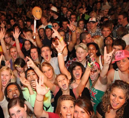 Enjoying Ferris Fest: Ferris students during the 2011 Ferris Fest concert. Ferris students are able to enjoy concerts on campus due to the hard work of many MIMA and EU student members. Photo By: Brock Copus | Photographer