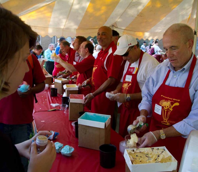 Founder’s Day: Students lined up to receive free ice cream during the Sept. 1 Founder’s Day Celebration. Games, food and fun were provided for students. Photo By: Brock Copus | Multimedia Editor