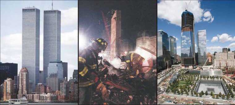 Rebuilding the future: Ferris students express their views from the past and present from the terrorists attacks on Sept. 11th, 2001. The Freedom Tower memorial, on right, is in progress to replace the World Trade Center after the attack. The completion date of the tower is tentatively set for 2013. Photos Courtesy of MCT Campus