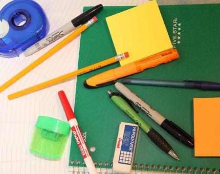 Giving Back: The Delta Zeta Sorority donated school supplies to Brookside Elementary School. The sorority also plans on volunteering as mentors to the students. Photo By: Brock Copus | Multimedia Editor