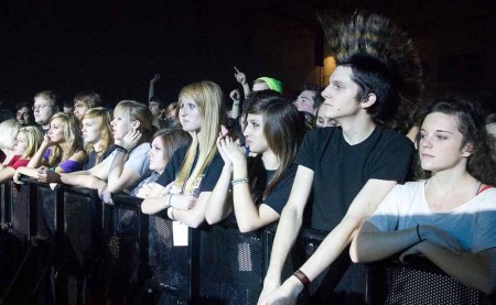 Autumn Alive Students: Ferris students look on as The Maine performs at Autumn Alive, when Taking Back Sunday entered the stage the crowd went wild. Photo By: Brock Copus | Multimedia Editor