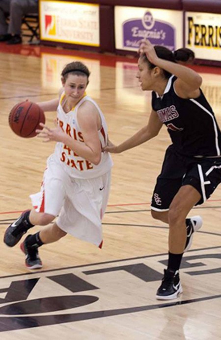 Headed to Urbana: FSU senior guard/forward Tricia Principe during a 2011 season game. The Bulldogs will next take on Urbana on Jan. 11.  Photo Courtesy of Ferris State Athletics