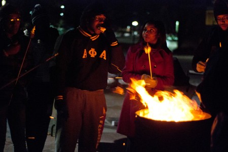 Out in the Cold: Students above participate in event to raise money for WISE and the Salvation Army.  Photo By: Tori Thomas | Photographer