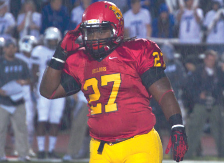 Junior running back Jamaal Jackson has climbed through the ranks and made a huge impact on Ferris football these past few years. Jackson and the Bulldogs went on to defeat GVSU for the Anchor-Bone trophy this past weekend. Photo By: Melanie Ronquillo | Photographer 