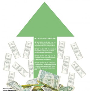 Pay levels of student employment.