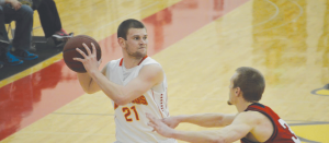 Bulldog guard #21 Drew Lehman’s 20 points helped Ferris to topple Saginaw Valley State for the second time this past weekend.