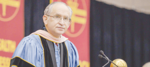 President Eisler at the Winter 2014 Commencement. 