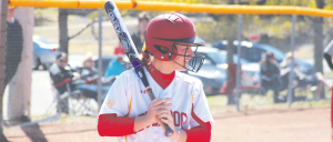 Freshman Sam Bates, plays outfield and pitches for the Lady Bulldogs.