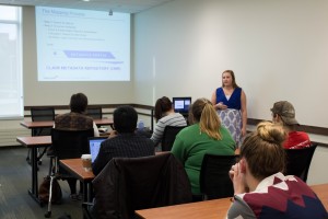 DAA president Tiffany Schack speaking at the DAA meeting on Sept. 24.