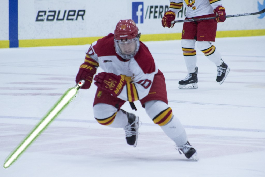 Fans of the Bulldogs and of Star Wars flocked to Ewigleben Arena to celebrate Ferris hockey's second annual "Star Wars Night."