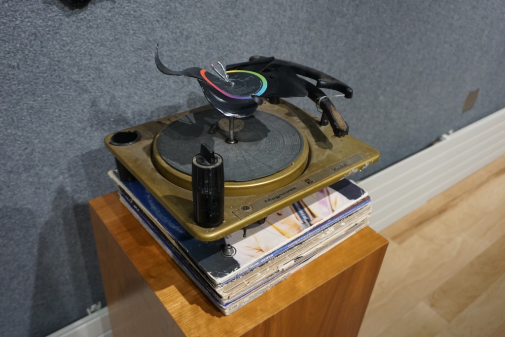 This vintage vinyl player with vinyl butterflies is a piece in the FSU Fine Art Gallery exhibit, Indie Incubator: “All About the Vinyl,” which opens Friday, Jan. 29.