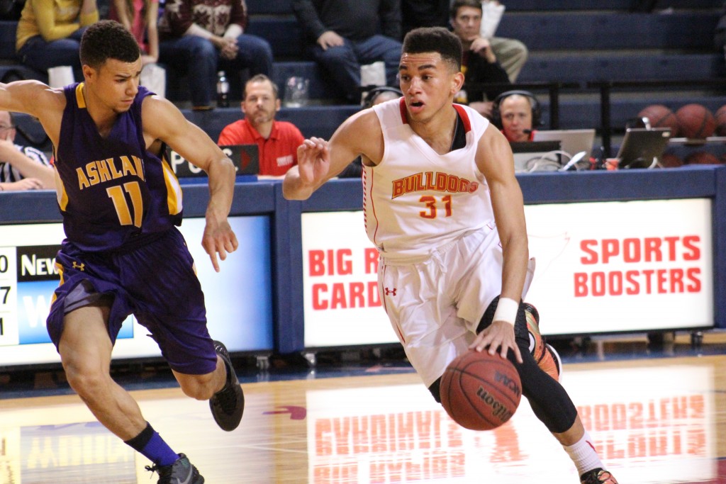 After Ferris sophomore point guard Drew Cushingberry hit a last second floater to seal the game against Findlay Tuesday night, the Bulldogs will be advancing to the GLIAC tournament semifinals where they will meet Ashland for the second time this season.