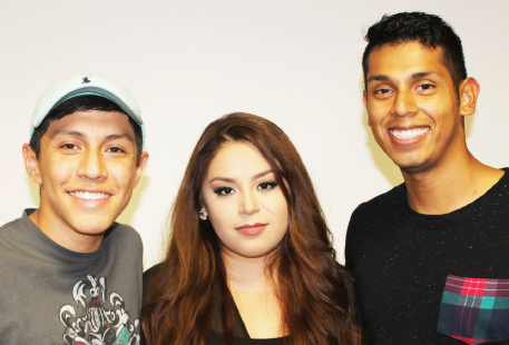 Ferris architecture sophomore and president of the Hispanic Student Organization, Daniel Rivera, with criminal justice junior Annete Espinoza and Spanish for the professions senior Ben Davis.