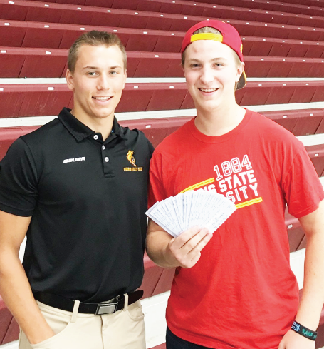 Ferris junior Luke Pattison poses with his free season tickets.