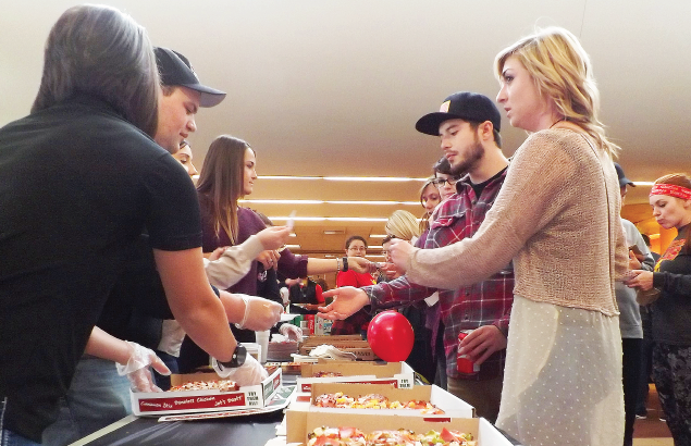 Students and visitors from the community enjoyed a variety of the pizzas Big Rapids has to offer and voted on their favorite pizza.