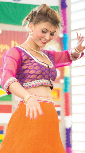 Ferris sociology senior Sangita Khadka performs a traditional dance from her native Nepal.