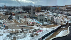 Ariel view of the Center for Virtual Learning construction site.